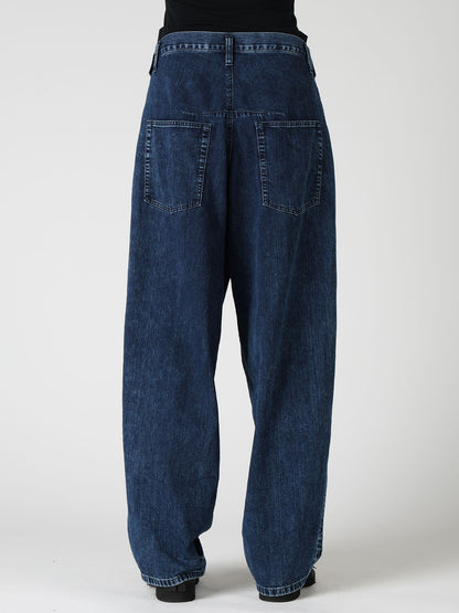8OZ DENIM CHEMICAL WASH SIDE BRAID PANTS