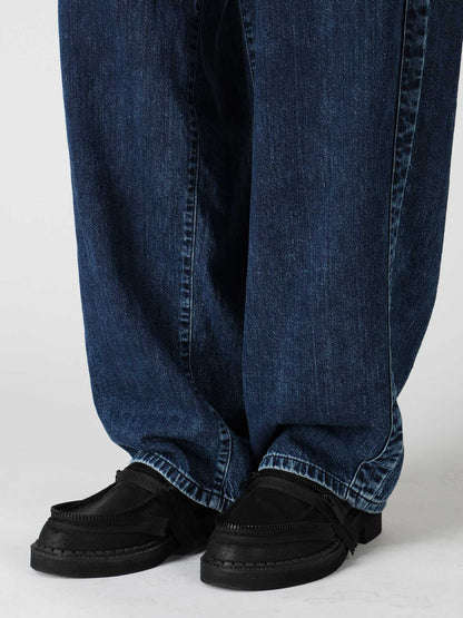 8OZ DENIM CHEMICAL WASH SIDE BRAID PANTS