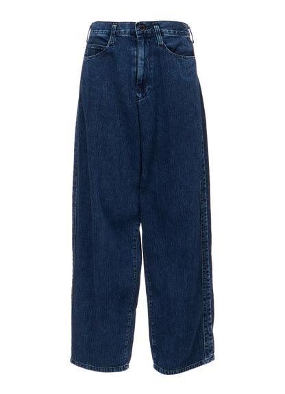 8OZ DENIM CHEMICAL WASH SIDE BRAID PANTS