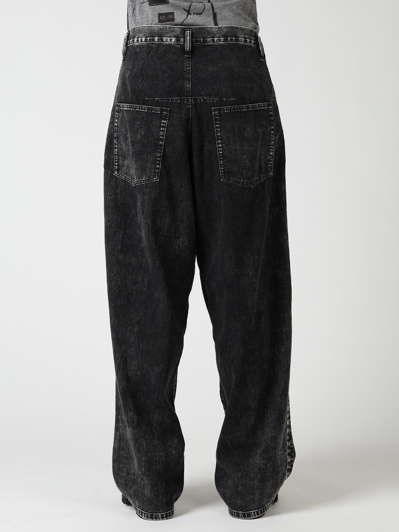 8OZ DENIM CHEMICAL WASH SIDE BRAID PANTS