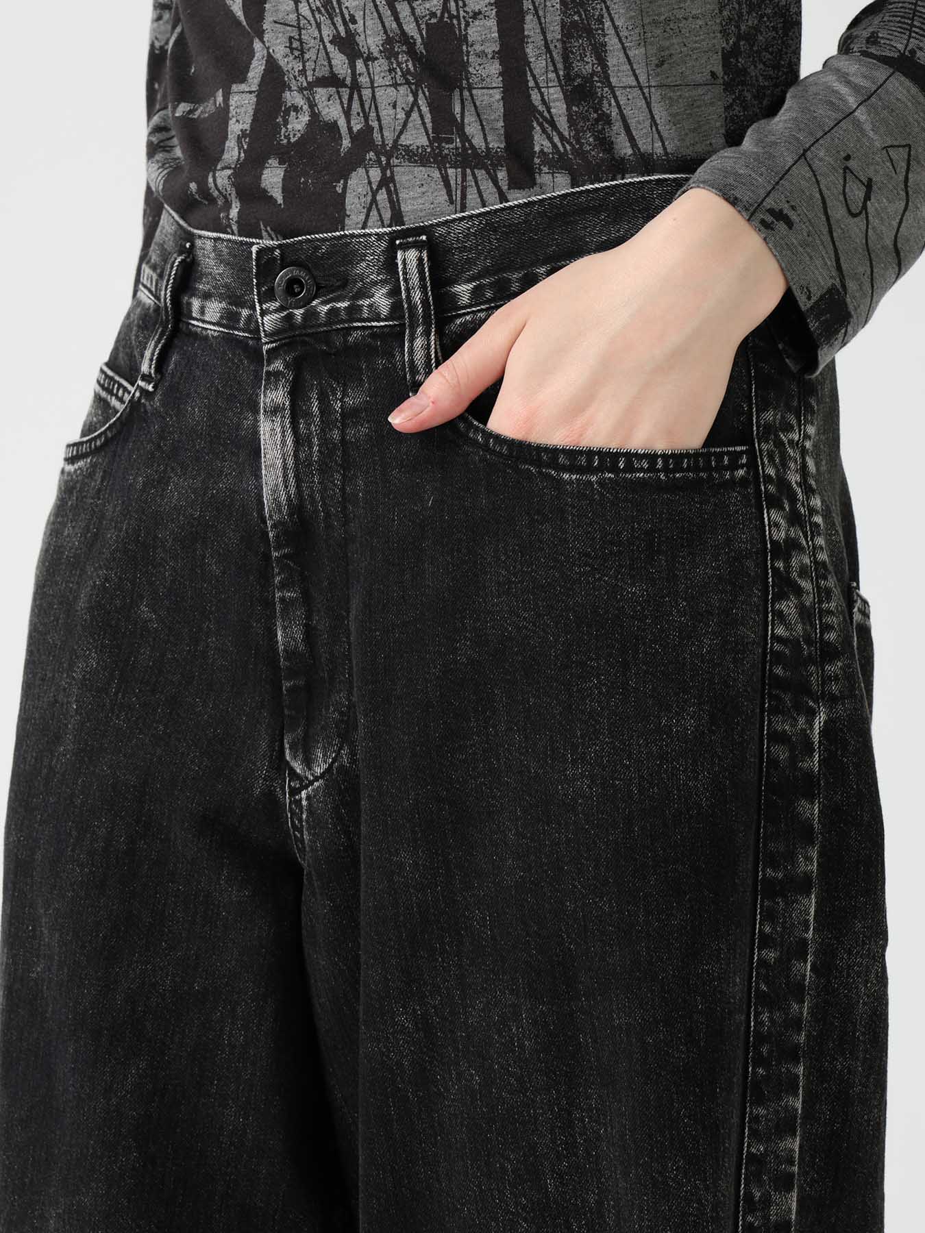 8OZ DENIM CHEMICAL WASH SIDE BRAID PANTS