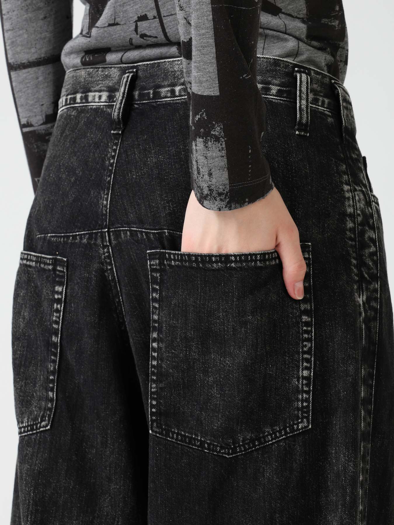 8OZ DENIM CHEMICAL WASH SIDE BRAID PANTS
