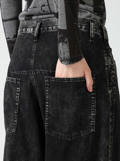 8OZ DENIM CHEMICAL WASH SIDE BRAID PANTS
