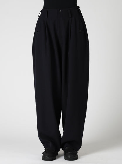 WOOL GABARDINE 2-TUCK WIDE PANTS