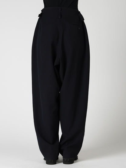WOOL GABARDINE 2-TUCK WIDE PANTS