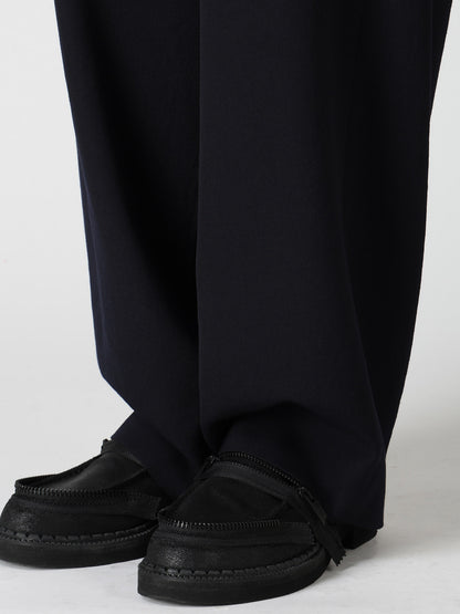 WOOL GABARDINE 2-TUCK WIDE PANTS