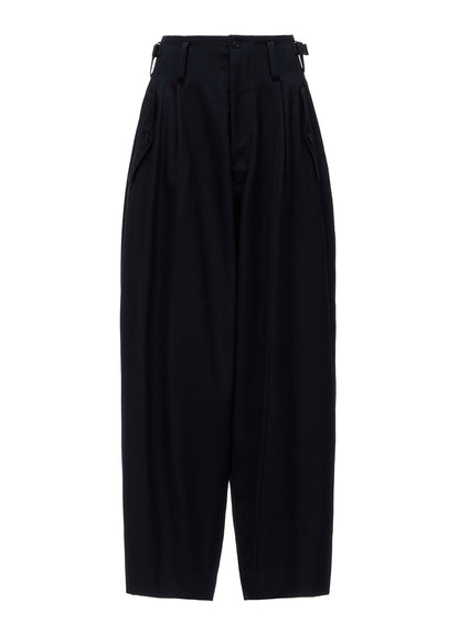 WOOL GABARDINE 2-TUCK WIDE PANTS