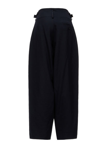 WOOL GABARDINE 2-TUCK WIDE PANTS