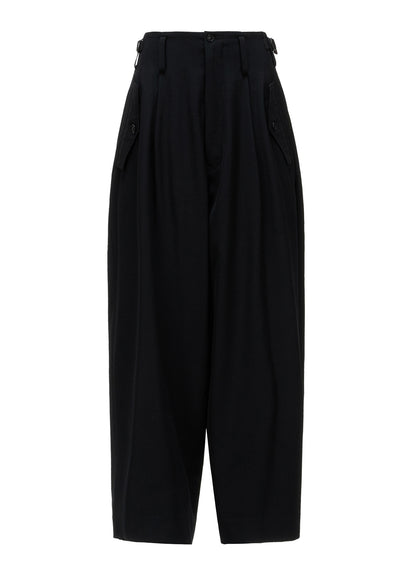 WOOL GABARDINE 2-TUCK WIDE PANTS