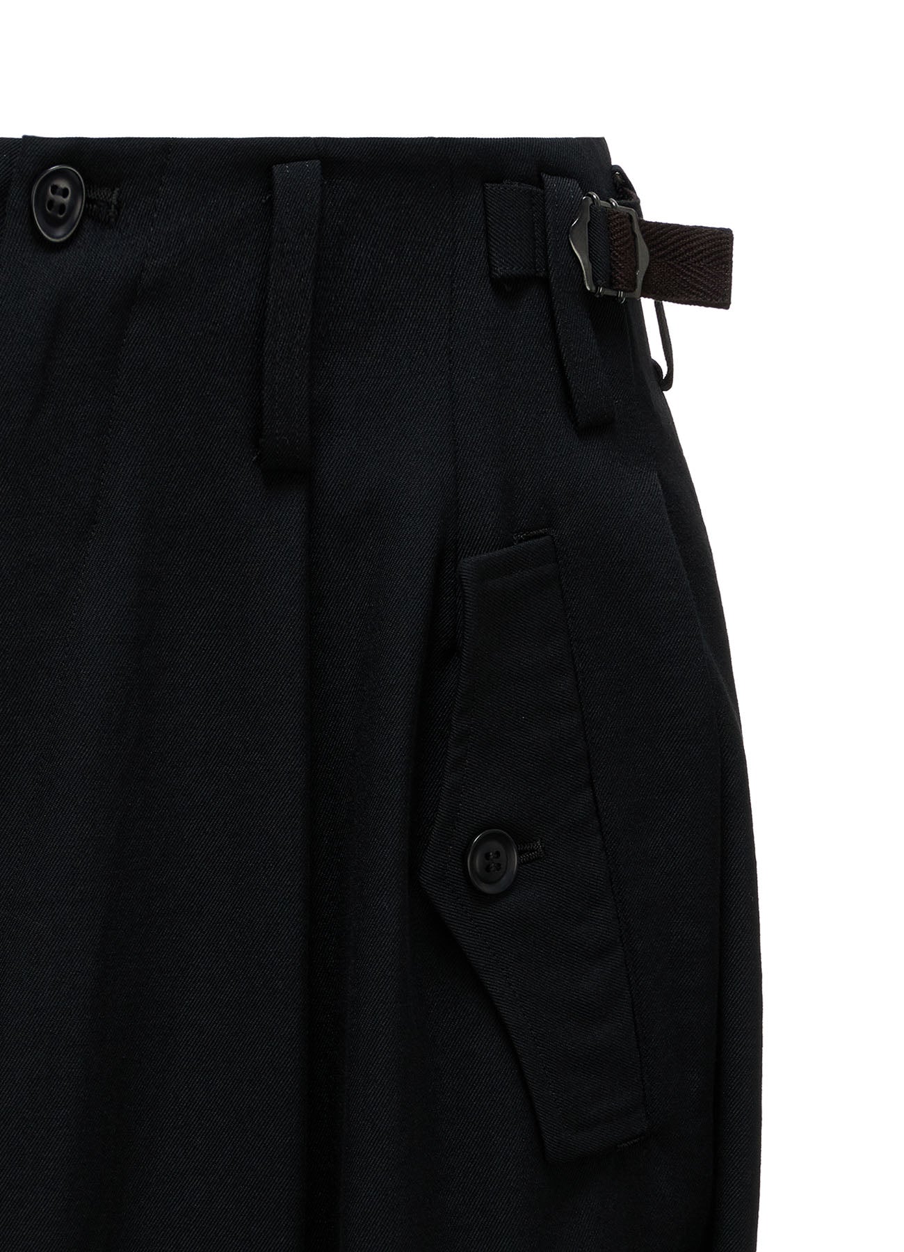 WOOL GABARDINE 2-TUCK WIDE PANTS