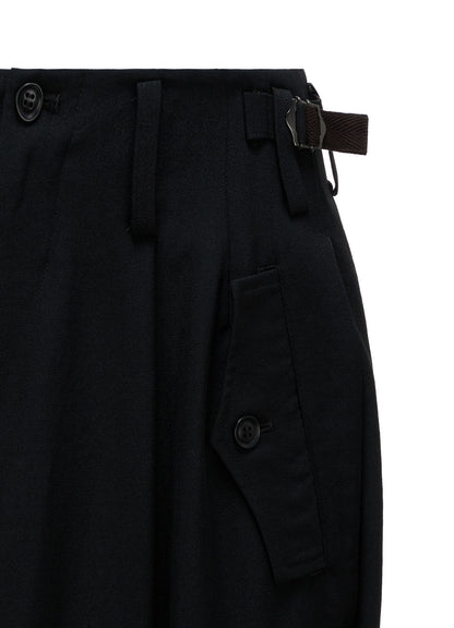 WOOL GABARDINE 2-TUCK WIDE PANTS