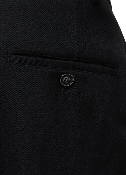 WOOL GABARDINE 2-TUCK WIDE PANTS