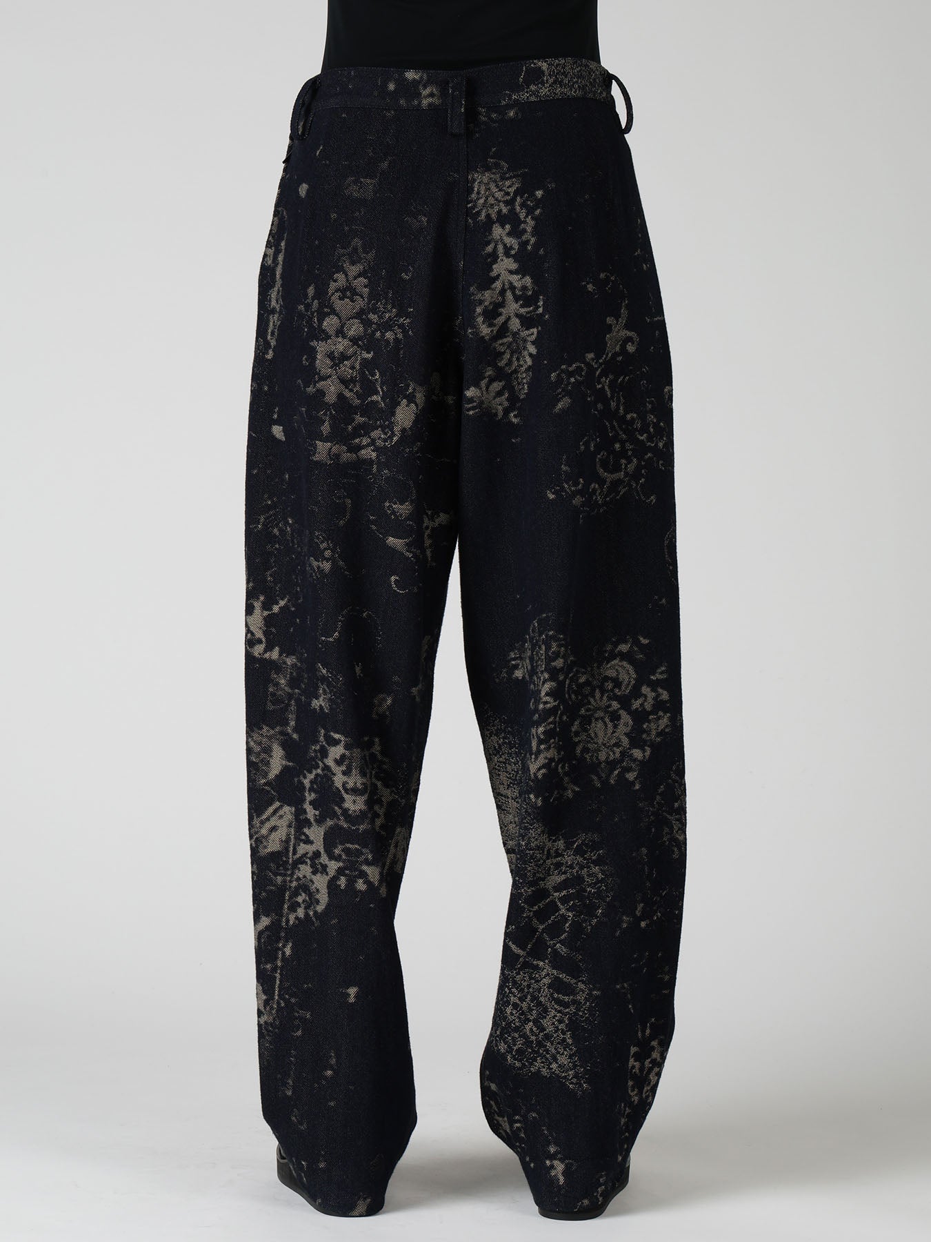 DENIM JACQUARD SIDE OPEN PANTS