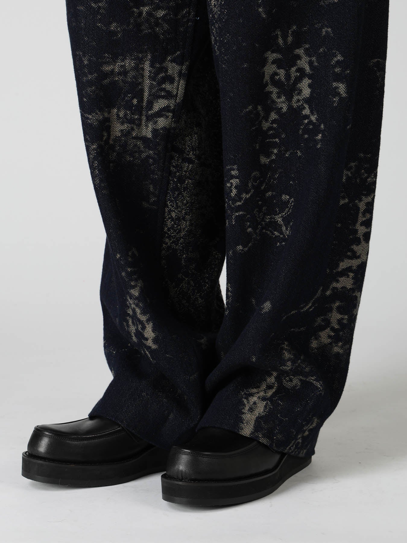 DENIM JACQUARD SIDE OPEN PANTS