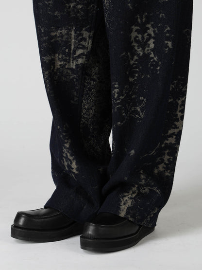 DENIM JACQUARD SIDE OPEN PANTS