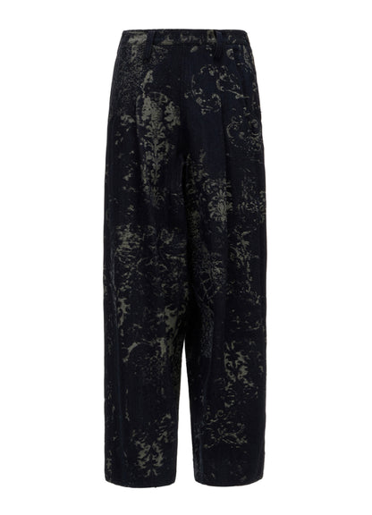 DENIM JACQUARD SIDE OPEN PANTS