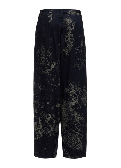 DENIM JACQUARD SIDE OPEN PANTS