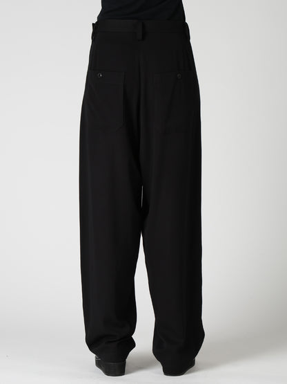 VISCOSE/TRIACETATE BLEND FRONT TUCK SIDE OPEN PANTS