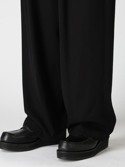 VISCOSE/TRIACETATE BLEND FRONT TUCK SIDE OPEN PANTS