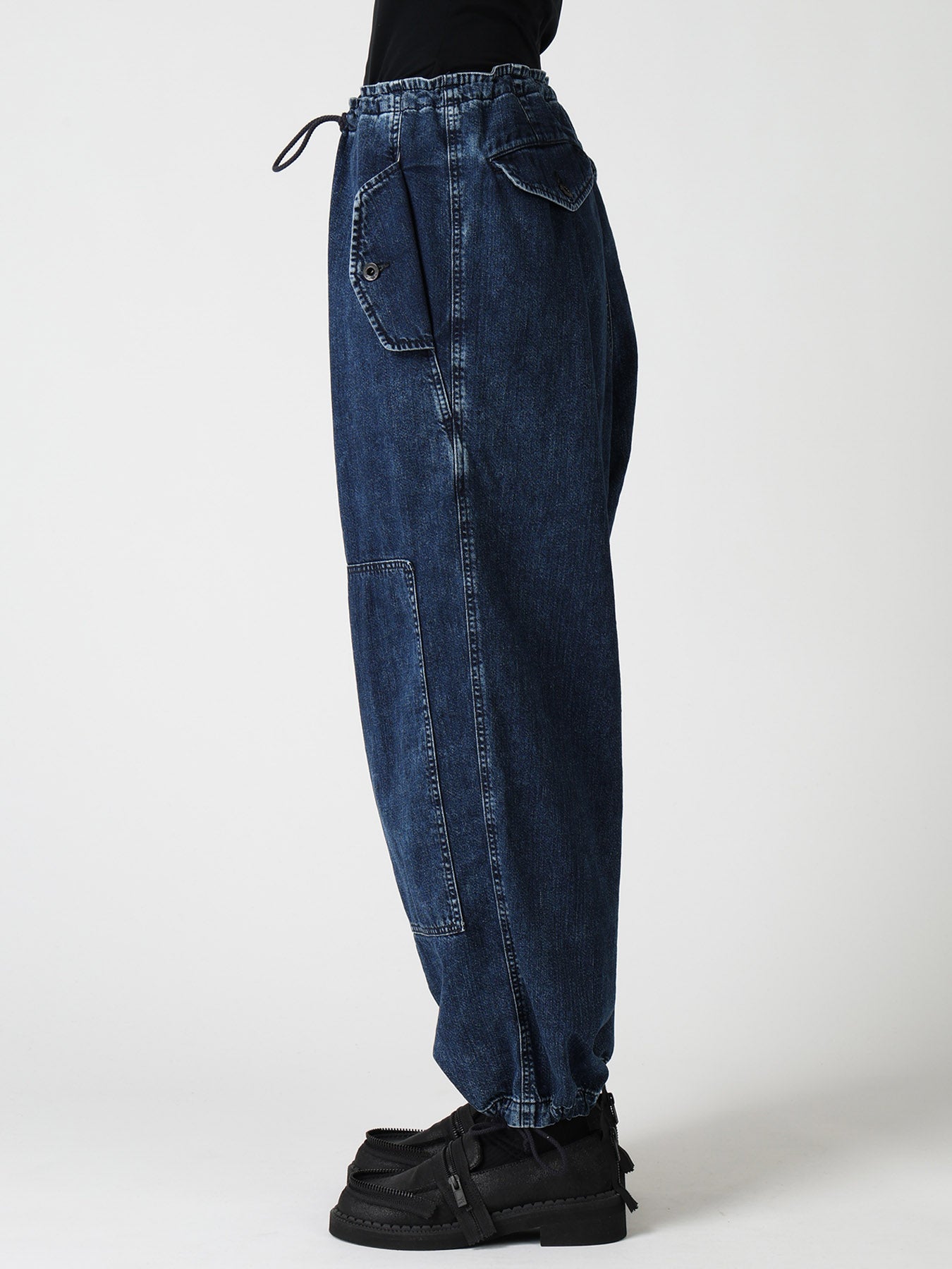 8OZ DENIM CHEMICAL WASH 4 POCKET STRING PANTS