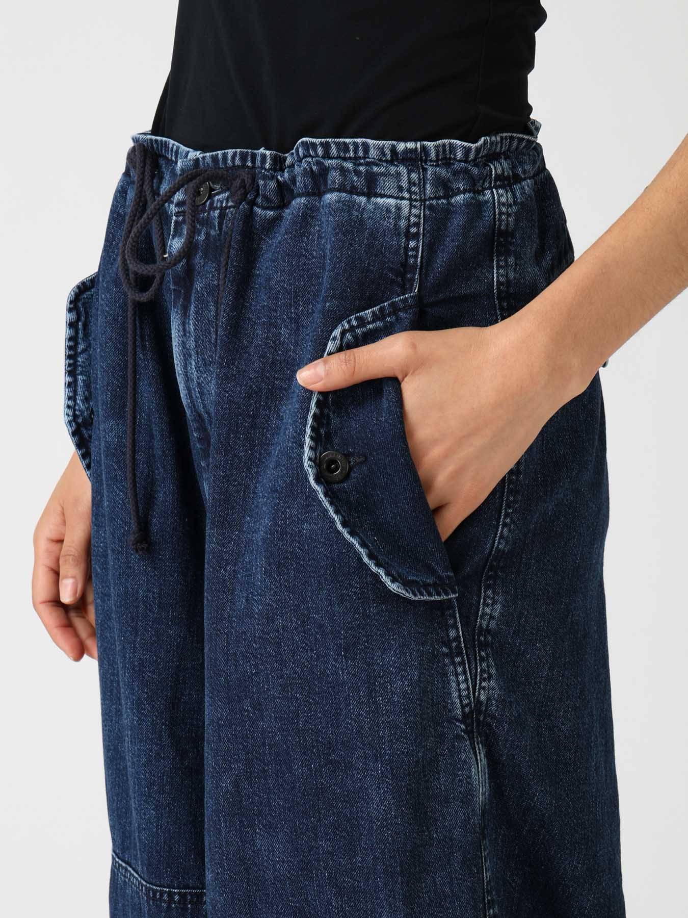 8OZ DENIM CHEMICAL WASH 4 POCKET STRING PANTS