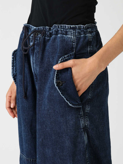 8OZ DENIM CHEMICAL WASH 4 POCKET STRING PANTS