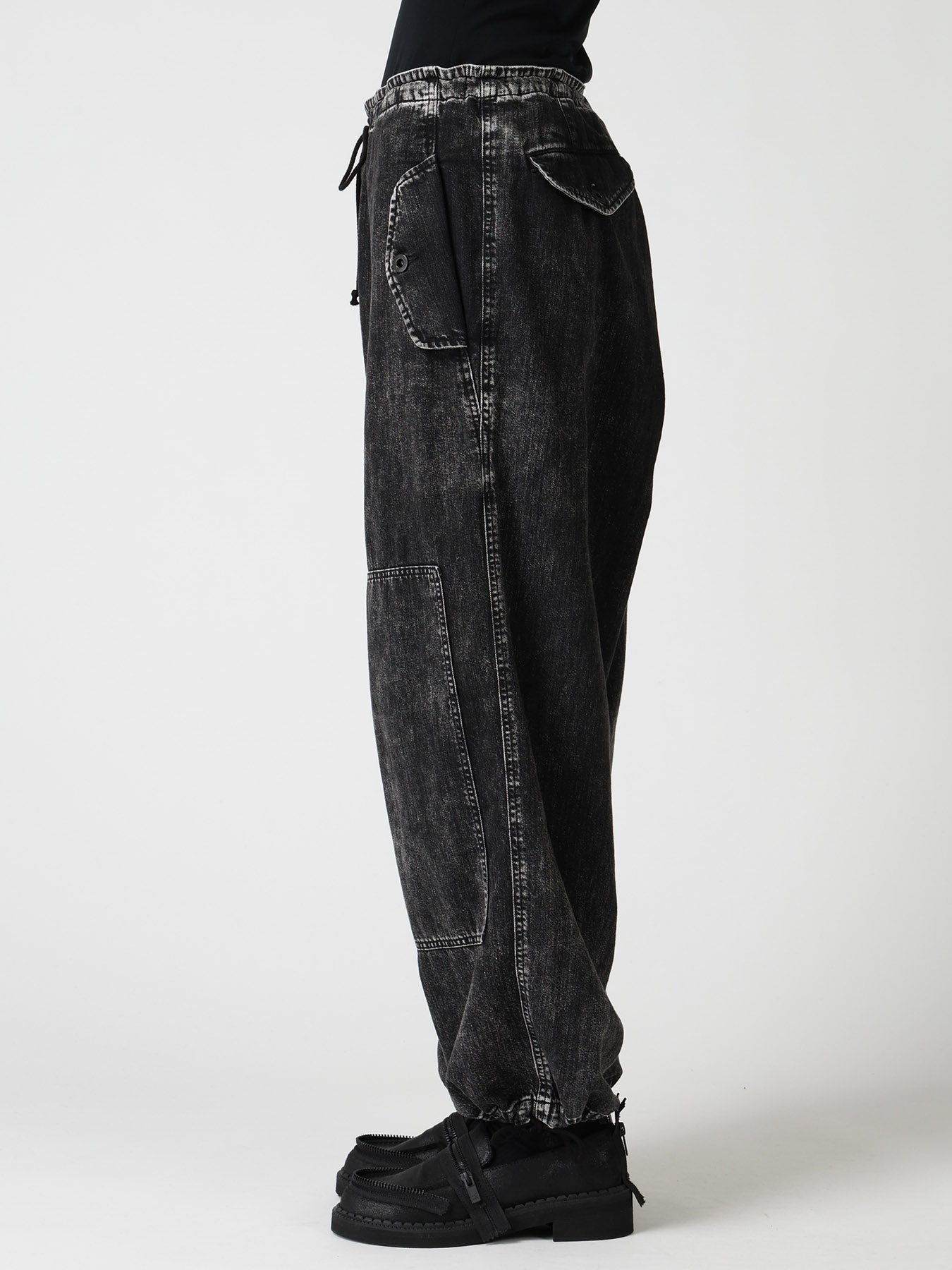 8OZ DENIM CHEMICAL WASH 4 POCKET STRING PANTS
