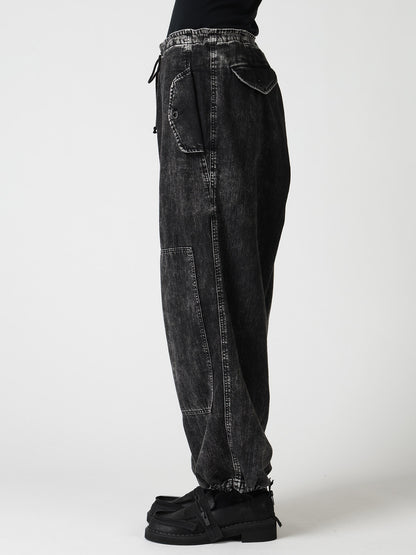 8OZ DENIM CHEMICAL WASH 4 POCKET STRING PANTS