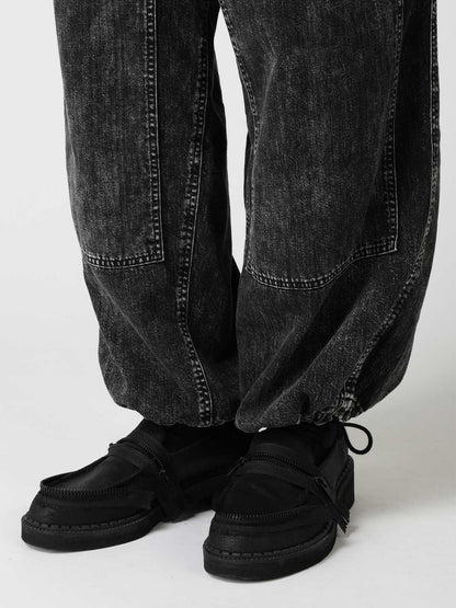 8OZ DENIM CHEMICAL WASH 4 POCKET STRING PANTS