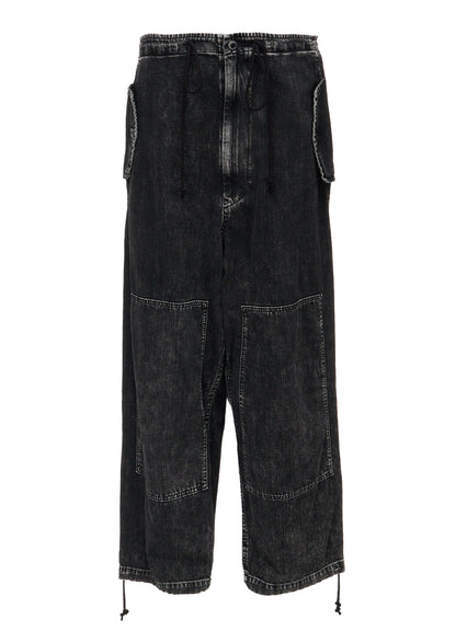 8OZ DENIM CHEMICAL WASH 4 POCKET STRING PANTS
