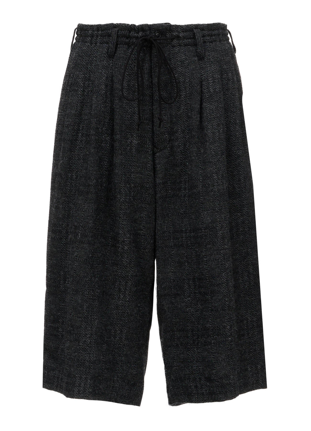 WOOL BLEND PLAID 3-TUCK HALF PANTS – THE SHOP YOHJI YAMAMOTO