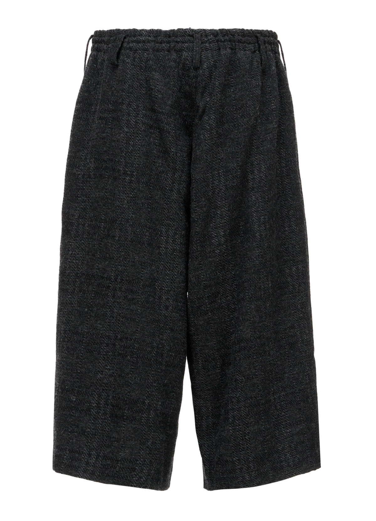 WOOL BLEND PLAID 3-TUCK HALF PANTS