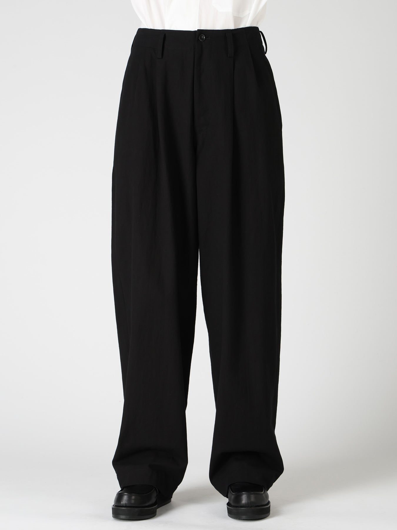 COTTON TWILL 2-TUCK WIDE PANTS – THE SHOP YOHJI YAMAMOTO