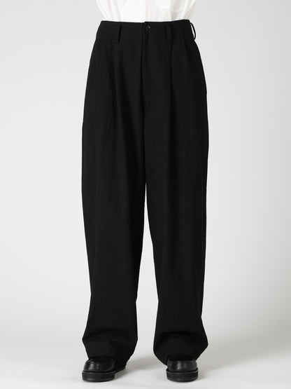COTTON TWILL 2-TUCK WIDE PANTS