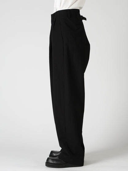 COTTON TWILL 2-TUCK WIDE PANTS