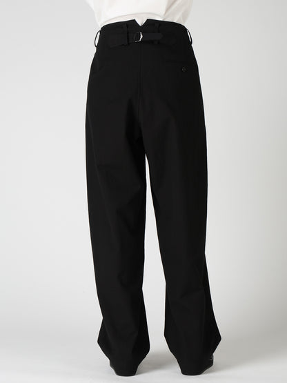 COTTON TWILL 2-TUCK WIDE PANTS