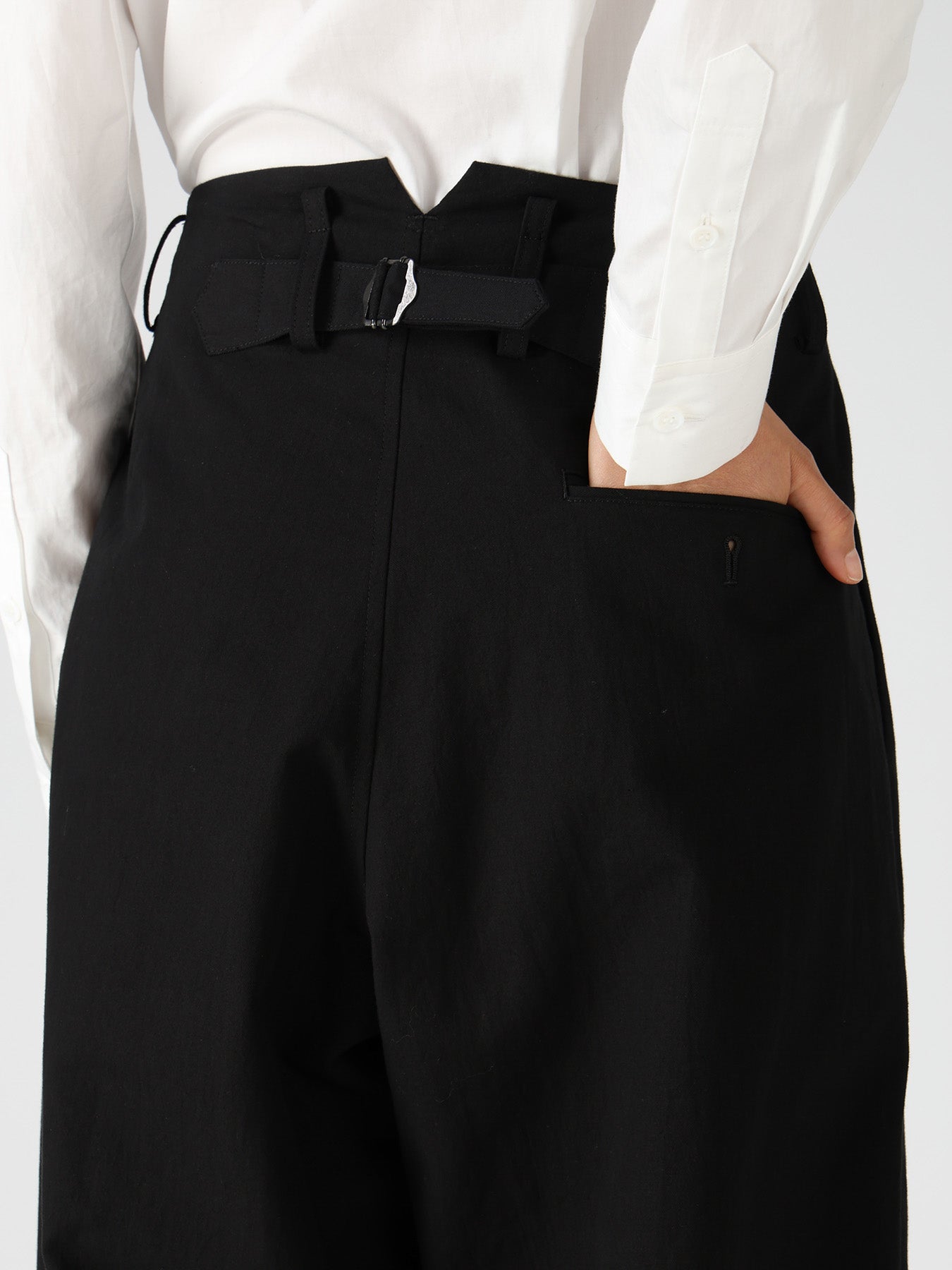 COTTON TWILL 2-TUCK WIDE PANTS