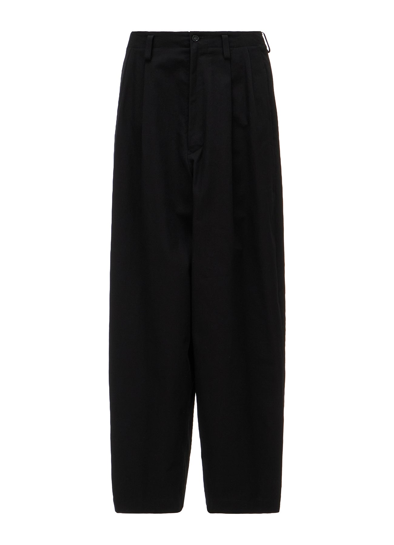 COTTON TWILL 2-TUCK WIDE PANTS