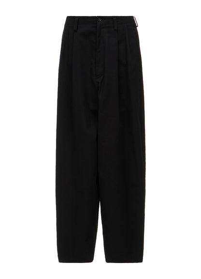COTTON TWILL 2-TUCK WIDE PANTS