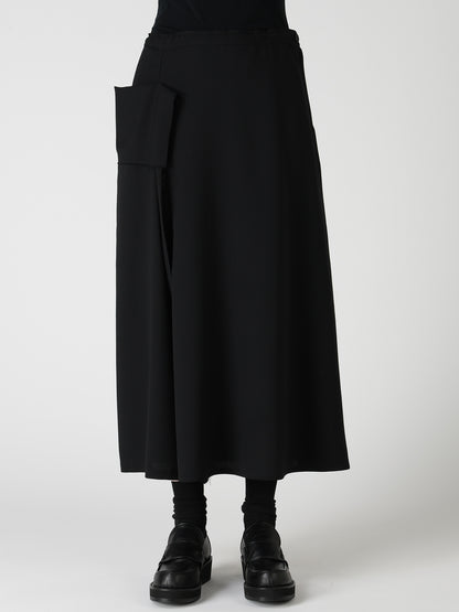 WOOL SERGE DRAPE FLARE PANTS