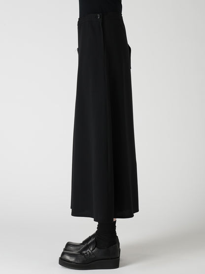WOOL SERGE DRAPE FLARE PANTS