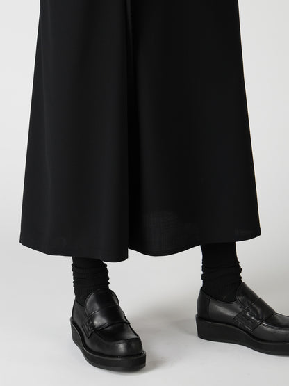WOOL SERGE DRAPE FLARE PANTS