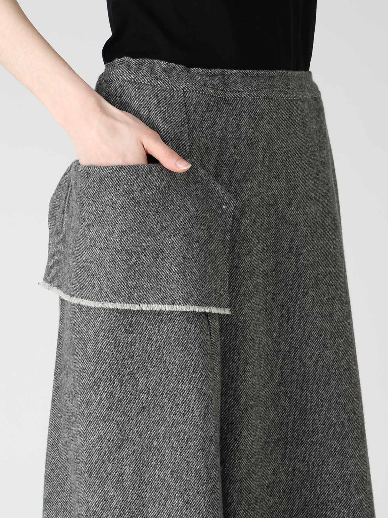 TWILL FLANNEL DRAPE FLARE PANTS – THE SHOP YOHJI YAMAMOTO