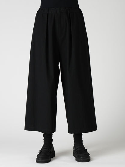 8OZ DENIM WASH FRONT TUCK WIDE PANTS