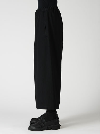 8OZ DENIM WASH FRONT TUCK WIDE PANTS