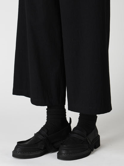 8OZ DENIM WASH FRONT TUCK WIDE PANTS