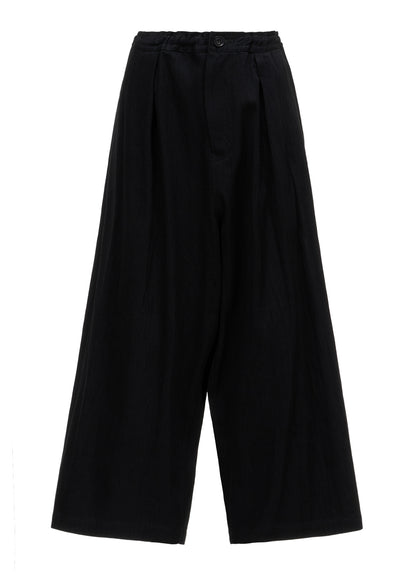 8OZ DENIM WASH FRONT TUCK WIDE PANTS