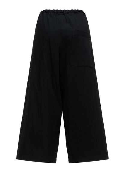 8OZ DENIM WASH FRONT TUCK WIDE PANTS