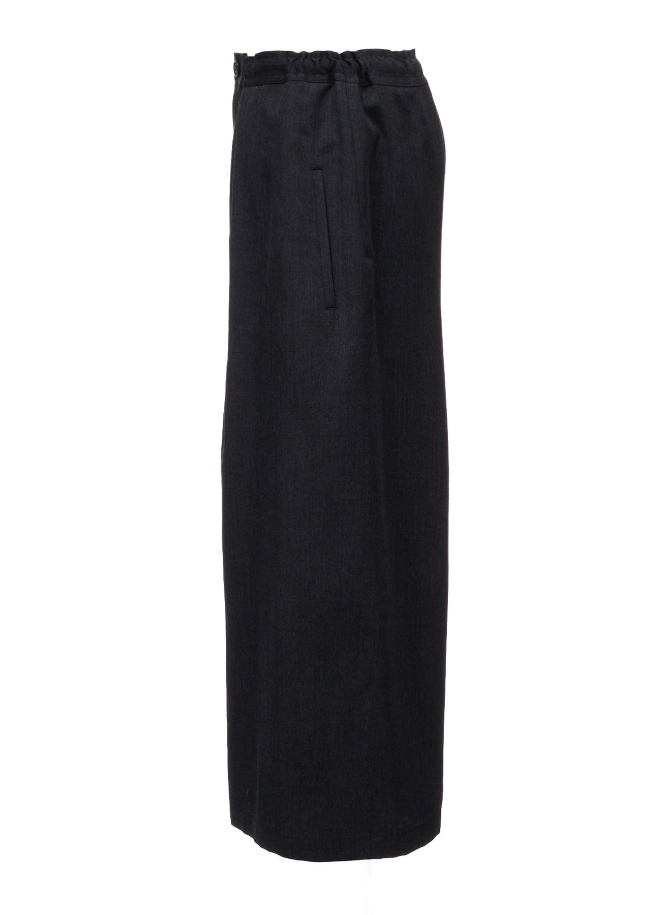 WOOL GABARDINE FRONT TUCK WIDE PANTS