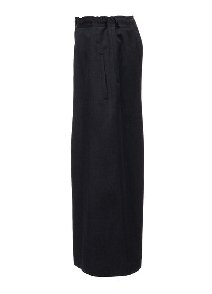 WOOL GABARDINE FRONT TUCK WIDE PANTS